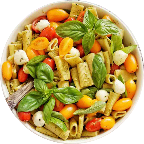 Caprese Salad with Pesto Pasta